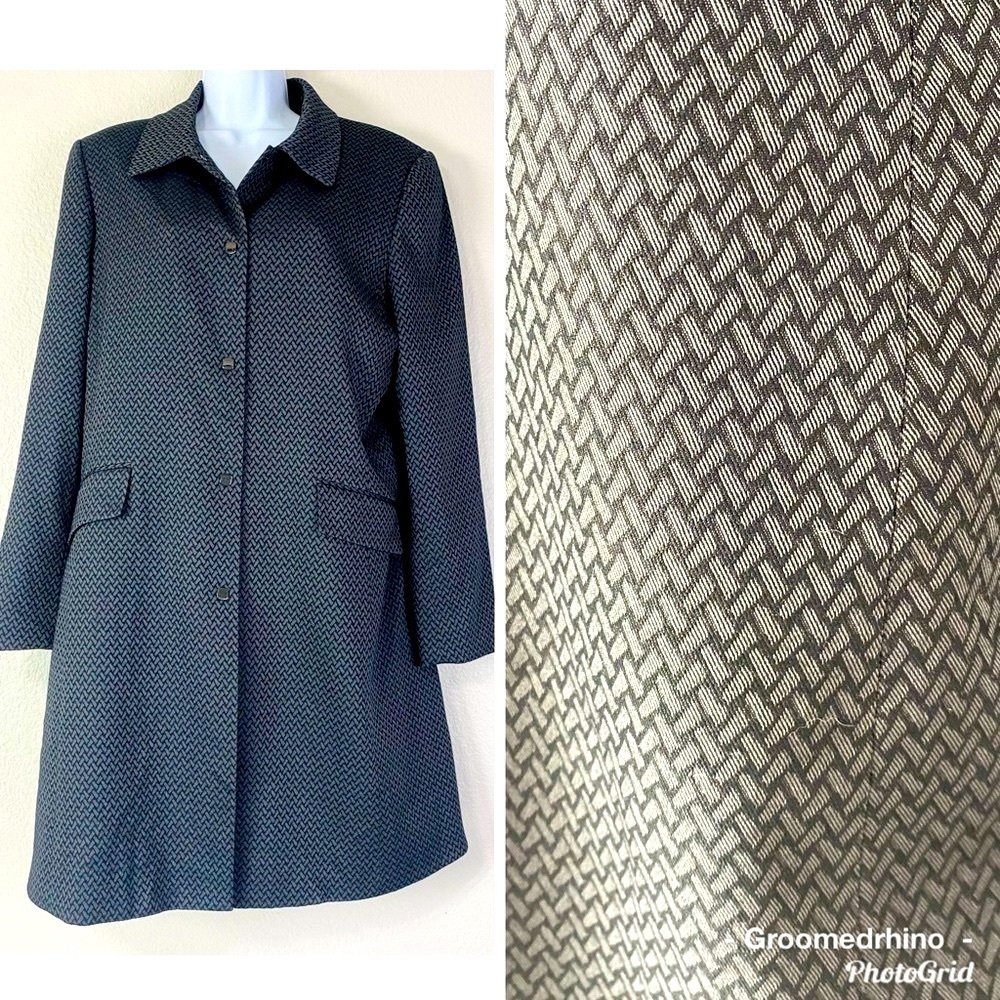 Tahari Snap Up Long Coat Size 12